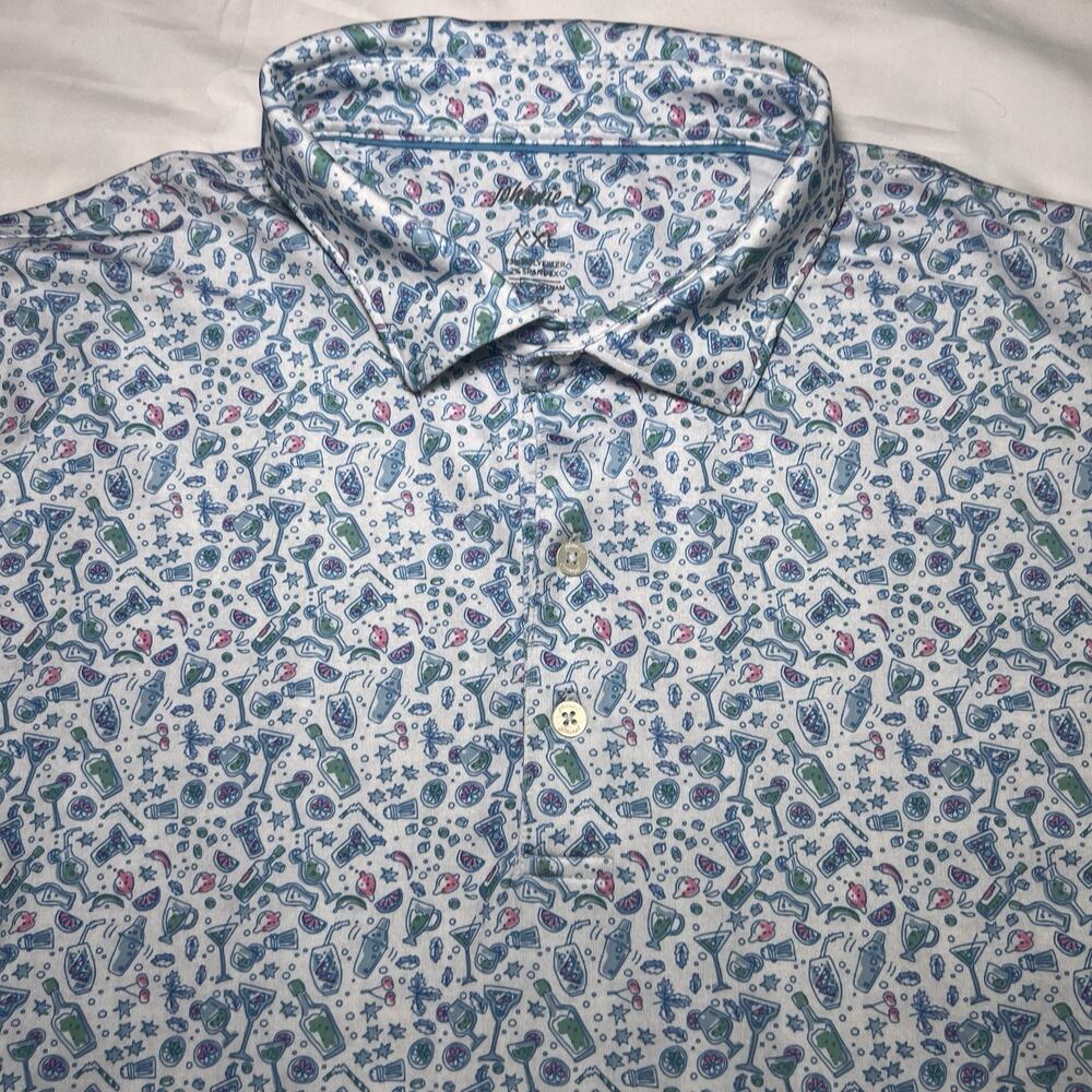 Johnnie-O Hendrick Polo Shirt Size XXL Blue Cocktail Malibu Golf Preppy Active - Picture 5 of 16